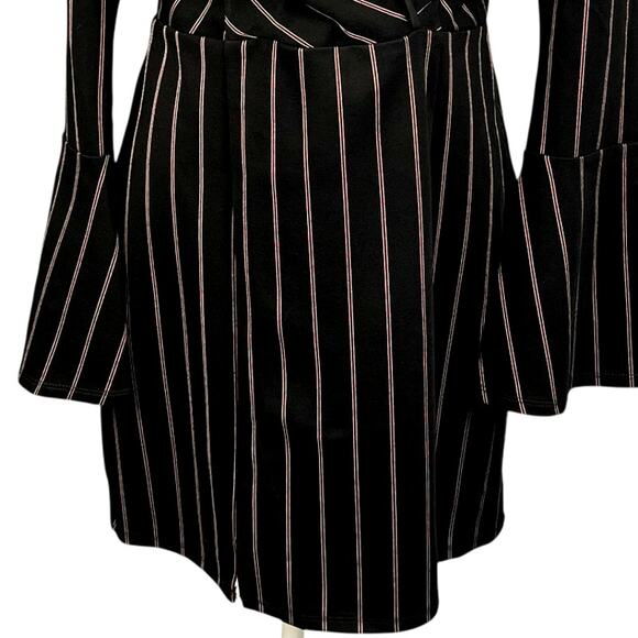 BCB Generation Womens Mini Dress Tunic Size Medium Black with Red Striping - Picture 3 of 8